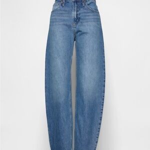 GAP High Rise Barrel Jeans - Medium Wash - Size 27 - Like New